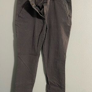 LOFT Gray and Pink Patterned Pants